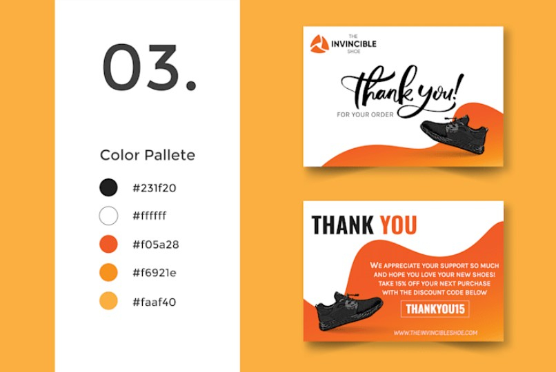 I will design thank you card for product insert
