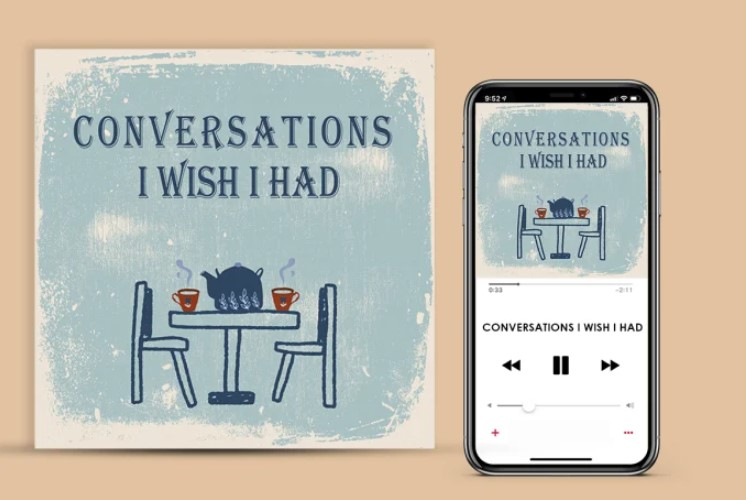 I will design minimal podcast cover art and podcast logo