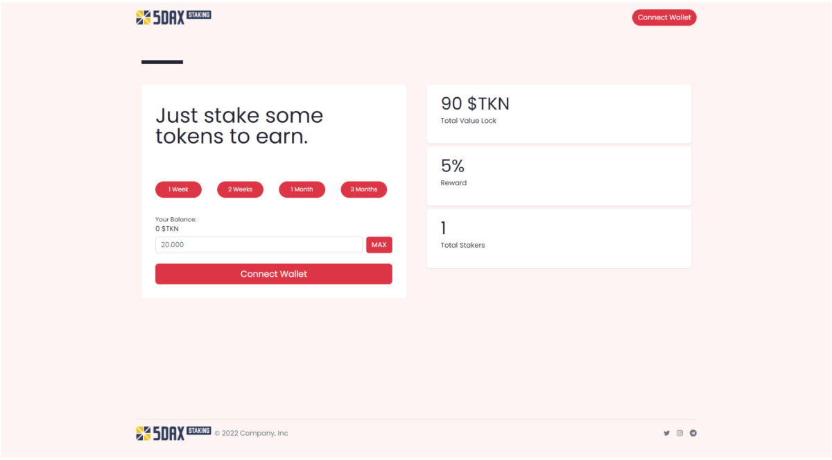 I will develop web3 staking portal for your evm chain