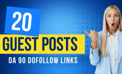 I will do 20 high quality off page guest posts on 90da websites with dofollow backlinks