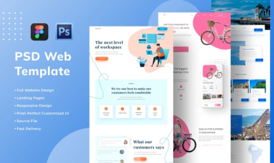 I will design PSD web template, web mockup, or figma website UI
