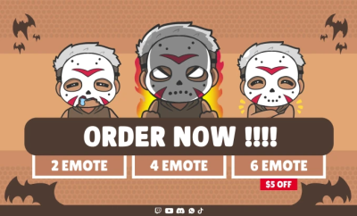I will draw cute custom emotes for your twitch bundle edition